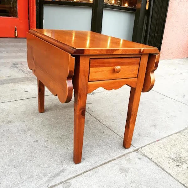 Lighten Up 1970s Farmhouse style End Table by Broyhill Casa